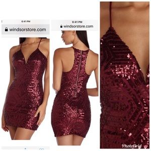 NWT Sequin Burgundy dress from Windsor